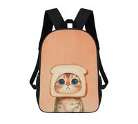 sinyumoney Sac À Dos Scolaire Pour Enfants Imprimé En 3D Cat with Toast Hat Sac À Dos De Sport Pour Garçons Et Filles, Sac À Dos Tendance 17inch