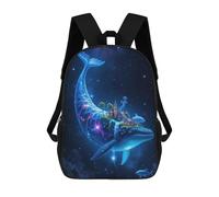 sinyumoney Sac À Dos Scolaire Pour Enfants Imprimé En 3D Celestial Whale Island Starry Sky Sacs À Dos, Sacs À Dos De Voyage Décontractés, Grand Sac À Dos De Jour Pour Garçons 17inch