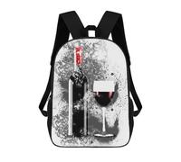 sinyumoney Sac À Dos Scolaire Pour Enfants Imprimé En 3D Champagne Wine Bottle Glas Sacs À Dos, Sacs À Dos De Voyage Décontractés, Grand Sac À Dos De Jour Pour Garçons 17inch