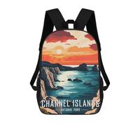 sinyumoney Sac À Dos Scolaire Pour Enfants Imprimé En 3D Channel Islands National Park Sunset Sac À Dos De Sport Pour Garçons Et Filles, Sac À Dos Tendance 17inch