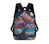 sinyumoney Sac À Dos Scolaire Pour Enfants Imprimé En 3D Cherry Blossom Bonsai Night Scene, Grande Capacité, Idéal Pour Les Voyages, Les Livres Et L'école.