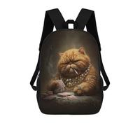 sinyumoney Sac À Dos Scolaire Pour Enfants Imprimé En 3D Chill Cat Playing Poker, Grande Capacité, Idéal Pour Les Voyages, Les Livres Et L'école.