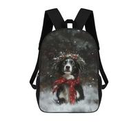 sinyumoney Sac À Dos Scolaire Pour Enfants Imprimé En 3D Christmas Border Collie Sacs À Dos, Sacs À Dos De Voyage Décontractés, Grand Sac À Dos De Jour Pour Garçons 17inch