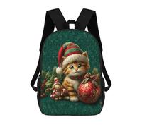 sinyumoney Sac À Dos Scolaire Pour Enfants Imprimé En 3D Christmas Kitten Decorations, Grande Capacité, Idéal Pour Les Voyages, Les Livres Et L'école.