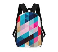 sinyumoney Sac À Dos Scolaire Pour Enfants Imprimé En 3D Colored Triangles 01 Sacs À Dos, Sacs À Dos De Voyage Décontractés, Grand Sac À Dos De Jour Pour Garçons 17inch