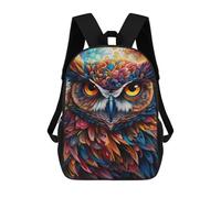 sinyumoney Sac À Dos Scolaire Pour Enfants Imprimé En 3D Colorful Abstract Owl Art-10, Grande Capacité, Idéal Pour Les Voyages, Les Livres Et L'école.