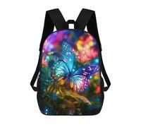 sinyumoney Sac À Dos Scolaire Pour Enfants Imprimé En 3D Colorful Butterfly Sacs À Dos, Sacs À Dos De Voyage Décontractés, Grand Sac À Dos De Jour Pour Garçons 17inch