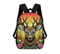 sinyumoney Sac À Dos Scolaire Pour Enfants Imprimé En 3D Colorful Deer Illustration, Grande Capacité, Idéal Pour Les Voyages, Les Livres Et L'école.