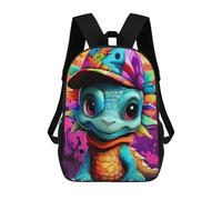 sinyumoney Sac À Dos Scolaire Pour Enfants Imprimé En 3D Colorful Dinosaur Artwork -5, Grande Capacité, Idéal Pour Les Voyages, Les Livres Et L'école.