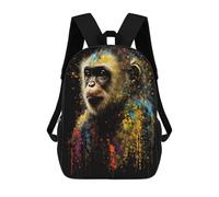 sinyumoney Sac À Dos Scolaire Pour Enfants Imprimé En 3D Colorful Monkey Portrait, Grande Capacité, Idéal Pour Les Voyages, Les Livres Et L'école.