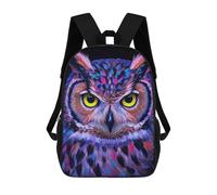sinyumoney Sac À Dos Scolaire Pour Enfants Imprimé En 3D Colorful Owl Portrait Sacs À Dos, Sacs À Dos De Voyage Décontractés, Grand Sac À Dos De Jour Pour Garçons 17inch