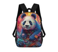 sinyumoney Sac À Dos Scolaire Pour Enfants Imprimé En 3D Colorful Panda in Fantasy Forest, Grande Capacité, Idéal Pour Les Voyages, Les Livres Et L'école.