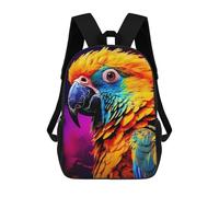 sinyumoney Sac À Dos Scolaire Pour Enfants Imprimé En 3D Colorful Parrot Portrait, Grande Capacité, Idéal Pour Les Voyages, Les Livres Et L'école.