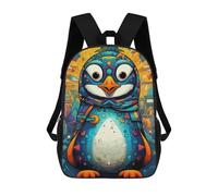 sinyumoney Sac À Dos Scolaire Pour Enfants Imprimé En 3D Colorful Penguin Artwork-1, Grande Capacité, Idéal Pour Les Voyages, Les Livres Et L'école.
