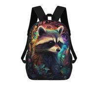 sinyumoney Sac À Dos Scolaire Pour Enfants Imprimé En 3D Colorful Raccoon Dreamscape, Grande Capacité, Idéal Pour Les Voyages, Les Livres Et L'école.
