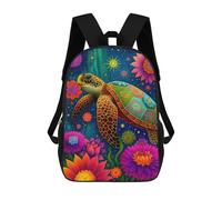 sinyumoney Sac À Dos Scolaire Pour Enfants Imprimé En 3D Colorful Sea Turtle Artwork-1, Grande Capacité, Idéal Pour Les Voyages, Les Livres Et L'école.