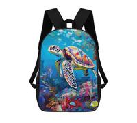 sinyumoney Sac À Dos Scolaire Pour Enfants Imprimé En 3D Colorful Sea Turtle Artwork, Grande Capacité, Idéal Pour Les Voyages, Les Livres Et L'école.