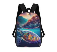 sinyumoney Sac À Dos Scolaire Pour Enfants Imprimé En 3D Colorful Sea Turtle Landscape Sac À Dos De Sport Pour Garçons Et Filles, Sac À Dos Tendance 17inch