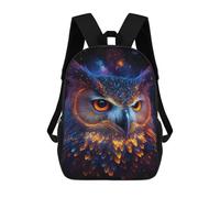 sinyumoney Sac À Dos Scolaire Pour Enfants Imprimé En 3D Cosmic Owl Portrait-2, Grande Capacité, Idéal Pour Les Voyages, Les Livres Et L'école.