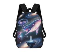 sinyumoney Sac À Dos Scolaire Pour Enfants Imprimé En 3D Cosmic Whale Angelic Figure Sacs À Dos, Sacs À Dos De Voyage Décontractés, Grand Sac À Dos De Jour Pour Garçons 17inch