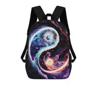 sinyumoney Sac À Dos Scolaire Pour Enfants Imprimé En 3D Cosmic Yin-Yang Portal-1, Grande Capacité, Idéal Pour Les Voyages, Les Livres Et L'école.