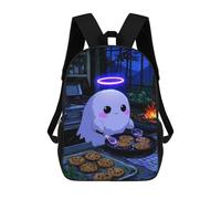 sinyumoney Sac À Dos Scolaire Pour Enfants Imprimé En 3D Cute Ghost Baking Cookies Illustration Sac À Dos De Sport Pour Garçons Et Filles, Sac À Dos Tendance 17inch
