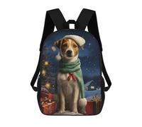 sinyumoney Sac À Dos Scolaire Pour Enfants Imprimé En 3D Cute Jack Russell Xmas Sac À Dos De Sport Pour Garçons Et Filles, Sac À Dos Tendance 17inch