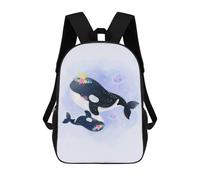sinyumoney Sac À Dos Scolaire Pour Enfants Imprimé En 3D Cute Orca Whale Sac À Dos De Sport Pour Garçons Et Filles, Sac À Dos Tendance 17inch
