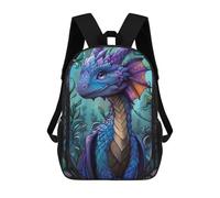 sinyumoney Sac À Dos Scolaire Pour Enfants Imprimé En 3D Cute Purple Chibi Dragon Sac À Dos De Sport Pour Garçons Et Filles, Sac À Dos Tendance 17inch