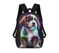 sinyumoney Sac À Dos Scolaire Pour Enfants Imprimé En 3D Cute Universe Puppy Sacs À Dos, Sacs À Dos De Voyage Décontractés, Grand Sac À Dos De Jour Pour Garçons 17inch