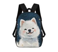 sinyumoney Sac À Dos Scolaire Pour Enfants Imprimé En 3D Cute White Baby Wolf Art Sacs À Dos, Sacs À Dos De Voyage Décontractés, Grand Sac À Dos De Jour Pour Garçons 17inch