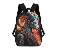 sinyumoney Sac À Dos Scolaire Pour Enfants Imprimé En 3D Digital Ram Artwork, Grande Capacité, Idéal Pour Les Voyages, Les Livres Et L'école.