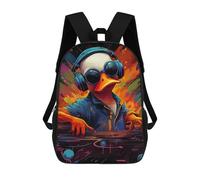 sinyumoney Sac À Dos Scolaire Pour Enfants Imprimé En 3D DJ Duck in Action, Grande Capacité, Idéal Pour Les Voyages, Les Livres Et L'école.