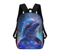 sinyumoney Sac À Dos Scolaire Pour Enfants Imprimé En 3D Dolphin In Colorful Paint Sacs À Dos, Sacs À Dos De Voyage Décontractés, Grand Sac À Dos De Jour Pour Garçons 17inch