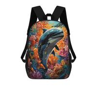 sinyumoney Sac À Dos Scolaire Pour Enfants Imprimé En 3D Dolphin Underwater Paradise, Grande Capacité, Idéal Pour Les Voyages, Les Livres Et L'école.