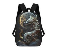 sinyumoney Sac À Dos Scolaire Pour Enfants Imprimé En 3D Dragon Moonlit Sky -13, Grande Capacité, Idéal Pour Les Voyages, Les Livres Et L'école.