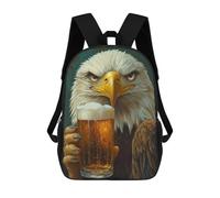 sinyumoney Sac À Dos Scolaire Pour Enfants Imprimé En 3D Eagle with Beer Sac À Dos De Sport Pour Garçons Et Filles, Sac À Dos Tendance 17inch