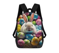 sinyumoney Sac À Dos Scolaire Pour Enfants Imprimé En 3D Easter Bunny with Eggs-3 Sacs À Dos, Sacs À Dos De Voyage Décontractés, Grand Sac À Dos De Jour Pour Garçons 17inch