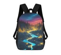 sinyumoney Sac À Dos Scolaire Pour Enfants Imprimé En 3D Enchanted Forest Stream -3 Sacs À Dos, Sacs À Dos De Voyage Décontractés, Grand Sac À Dos De Jour Pour Garçons 17inch