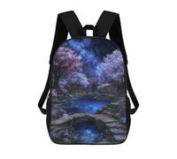 sinyumoney Sac À Dos Scolaire Pour Enfants Imprimé En 3D Enchanted Garden Under Starry Sky Sacs À Dos, Sacs À Dos De Voyage Décontractés, Grand Sac À Dos De Jour Pour Garçons 17inch