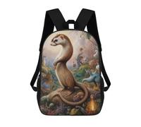 sinyumoney Sac À Dos Scolaire Pour Enfants Imprimé En 3D Fantastical Ferret Sacs À Dos, Sacs À Dos De Voyage Décontractés, Grand Sac À Dos De Jour Pour Garçons 17inch