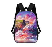sinyumoney Sac À Dos Scolaire Pour Enfants Imprimé En 3D Fantasy Cliffside Sunset, Grande Capacité, Idéal Pour Les Voyages, Les Livres Et L'école.