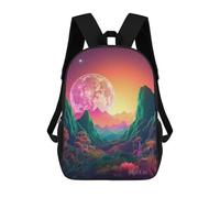 sinyumoney Sac À Dos Scolaire Pour Enfants Imprimé En 3D Fantasy Moonlit Landscape -2 Sacs À Dos, Sacs À Dos De Voyage Décontractés, Grand Sac À Dos De Jour Pour Garçons 17inch
