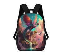 sinyumoney Sac À Dos Scolaire Pour Enfants Imprimé En 3D Fantasy Phoenix Castle Sacs À Dos, Sacs À Dos De Voyage Décontractés, Grand Sac À Dos De Jour Pour Garçons 17inch