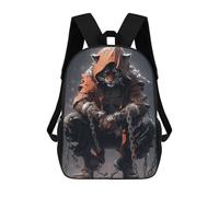 sinyumoney Sac À Dos Scolaire Pour Enfants Imprimé En 3D Fantasy Tiger Warrior in Chains, Grande Capacité, Idéal Pour Les Voyages, Les Livres Et L'école.