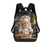 sinyumoney Sac À Dos Scolaire Pour Enfants Imprimé En 3D Fat Cat Chef Sac À Dos De Sport Pour Garçons Et Filles, Sac À Dos Tendance 17inch
