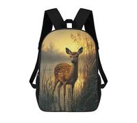 sinyumoney Sac À Dos Scolaire Pour Enfants Imprimé En 3D Fawn in Golden Light Sac À Dos De Sport Pour Garçons Et Filles, Sac À Dos Tendance 17inch