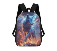 sinyumoney Sac À Dos Scolaire Pour Enfants Imprimé En 3D Fiery Wolf Sacs À Dos, Sacs À Dos De Voyage Décontractés, Grand Sac À Dos De Jour Pour Garçons 17inch