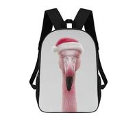 sinyumoney Sac À Dos Scolaire Pour Enfants Imprimé En 3D Flamingo Wearing Santa Hat Sacs À Dos, Sacs À Dos De Voyage Décontractés, Grand Sac À Dos De Jour Pour Garçons 17inch