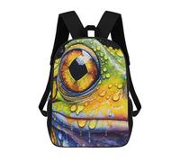sinyumoney Sac À Dos Scolaire Pour Enfants Imprimé En 3D Frog Close Up Portrait, Grande Capacité, Idéal Pour Les Voyages, Les Livres Et L'école.